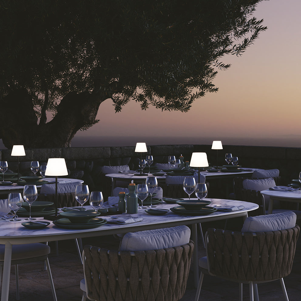 Lampada da tavolo LED JAMMIN a batteria in metallo a luce calda dimmerabile - FT-FeelThe