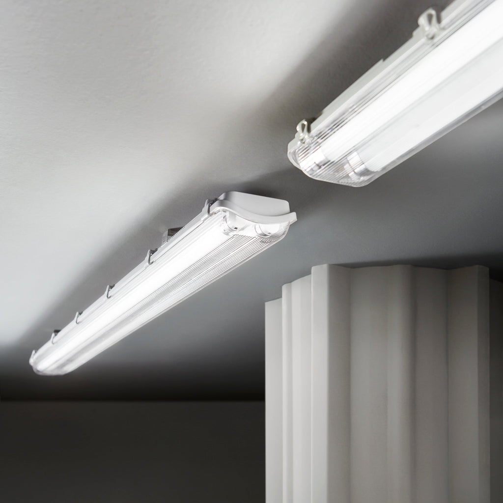 Plafoniera stagna ATLANTIC per tubi a LED bilampada in PC+PC. - FT-FeelThe
