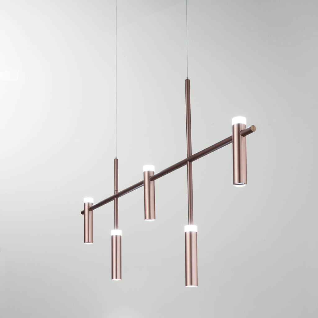 Lampadario a sospensione LED CANDLE, 35W con cinque diffusori - FT-FeelThe
