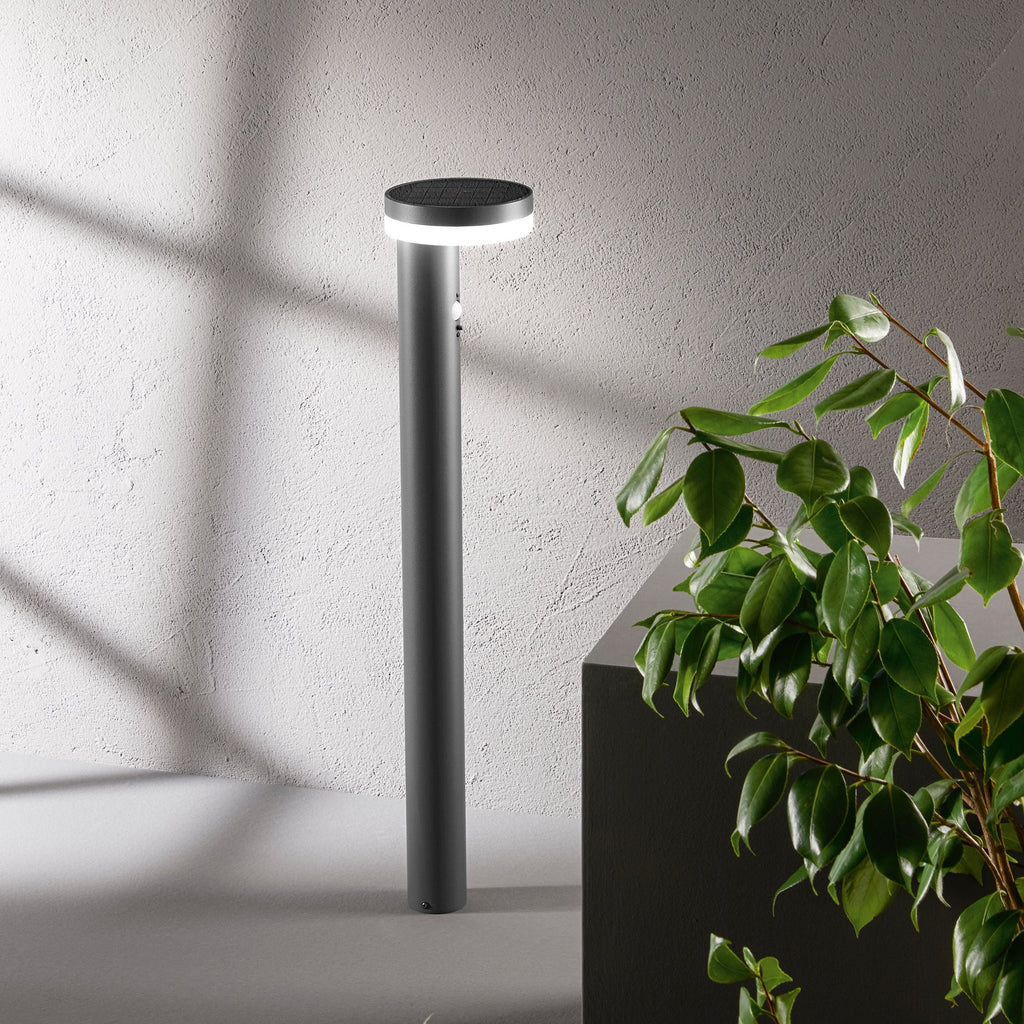 Palo per esterni ENYA, con pannello solare integrato e sensore di movimento - FT-FeelThe