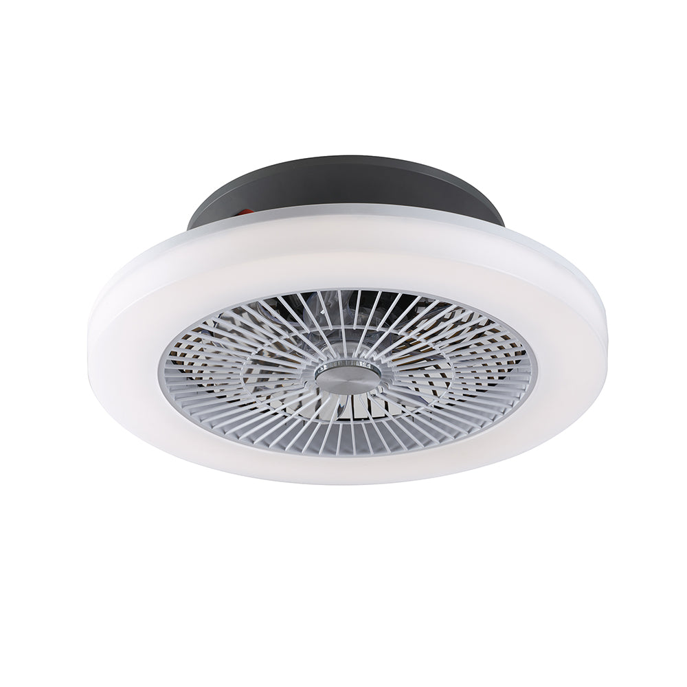 Plafoniera LED FOEHN 40W grigia con ventilatore 3 velocità con smart Wi-Fi e telecomando - FT-FeelThe
