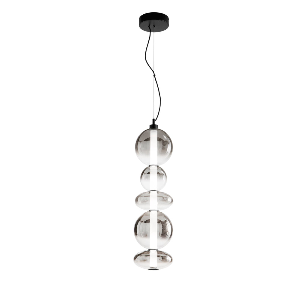Sospensione LED KEMET in metallo con diffusori in vetro fumè - FT-FeelThe