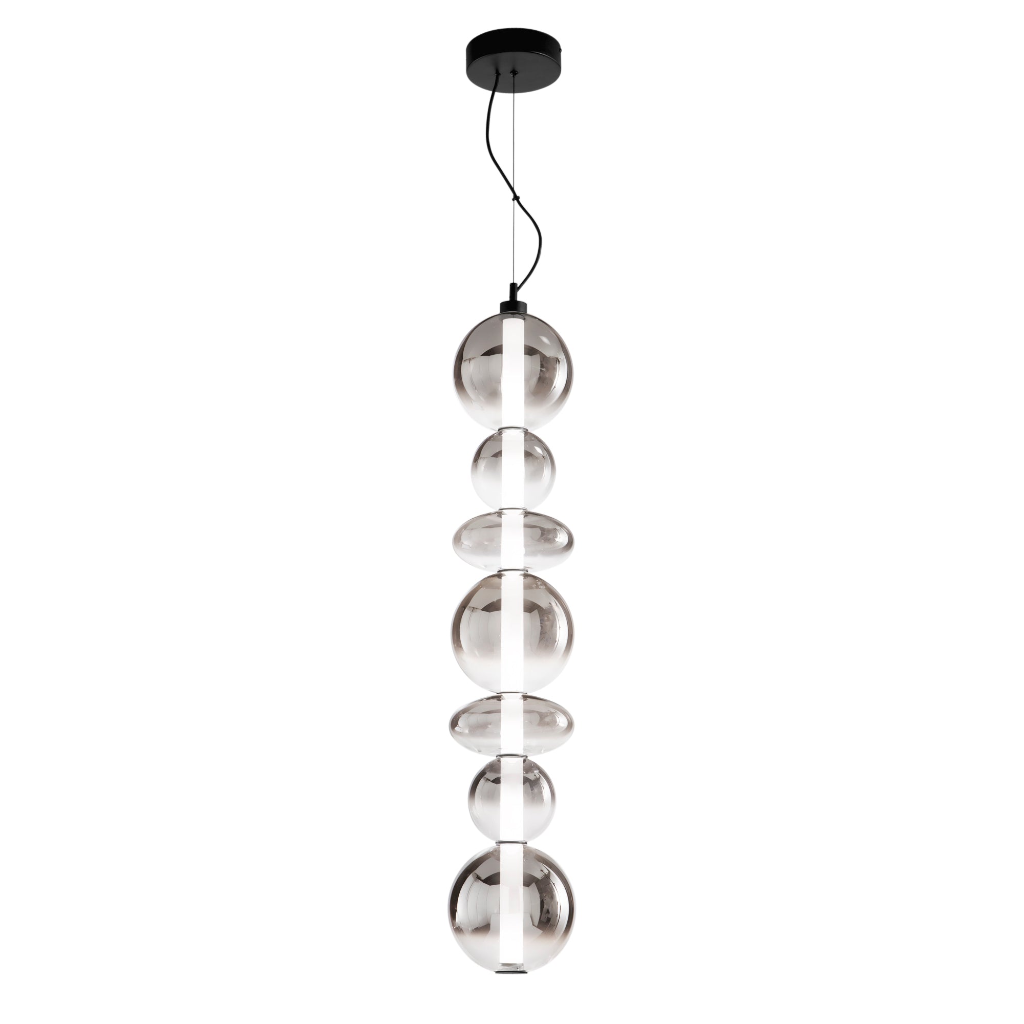 Sospensione LED KEMET in metallo con diffusori in vetro fumè - FT-FeelThe