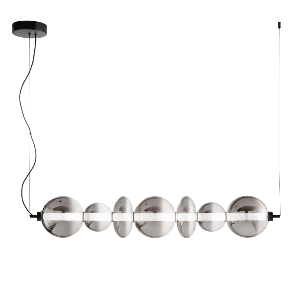Sospensione LED KEMET in metallo con diffusori in vetro fumè - FT-FeelThe