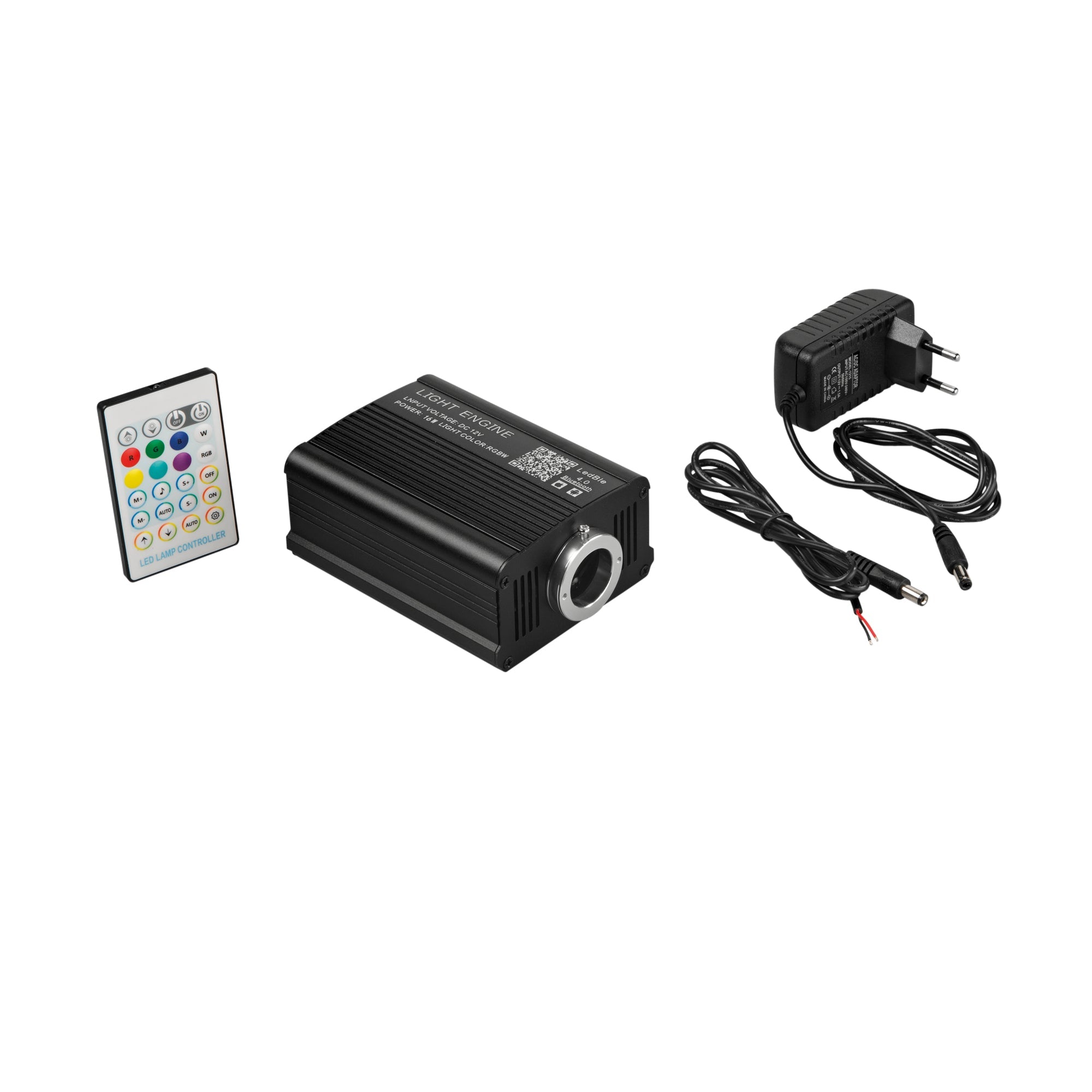 RGB + White Fiber Optic Kit (4000k) Remote control, driver and adapter