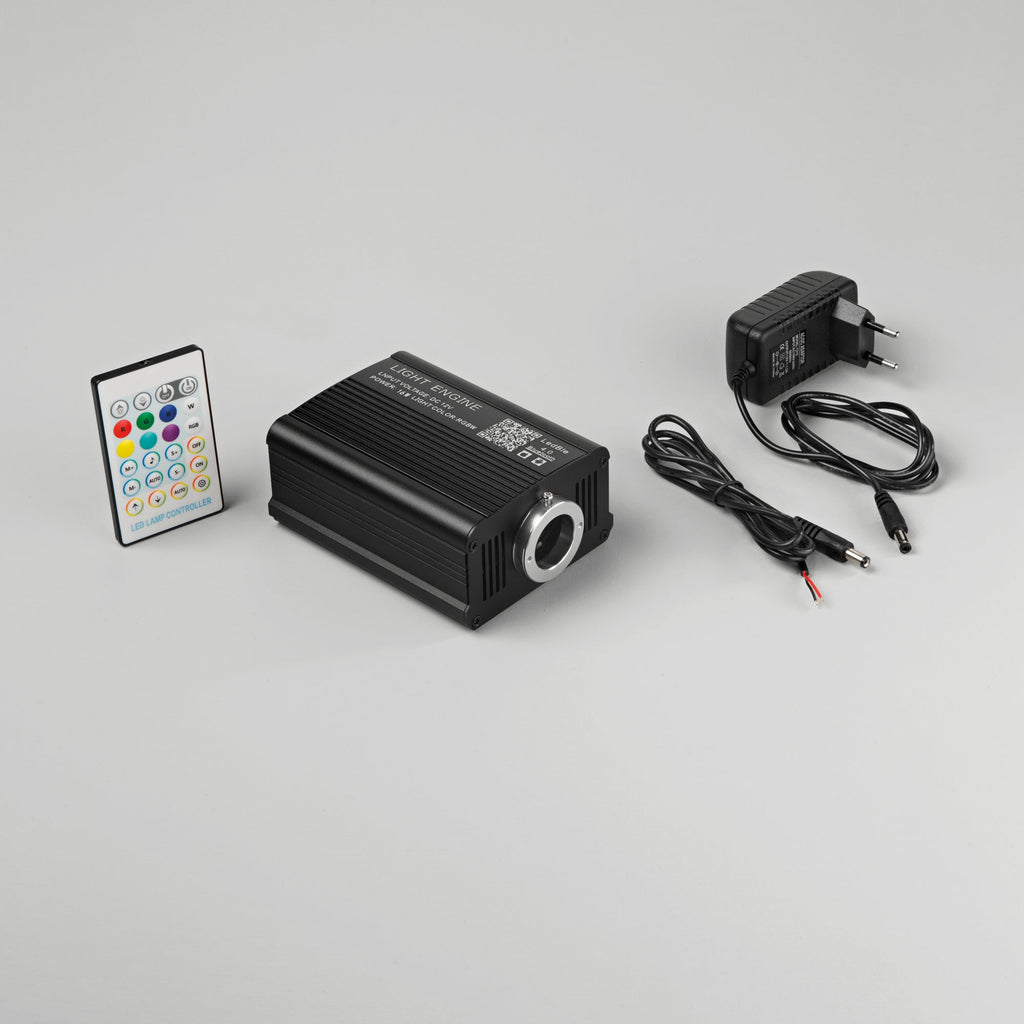 RGB + White Fiber Optic Kit (4000k) Remote control, driver and adapter