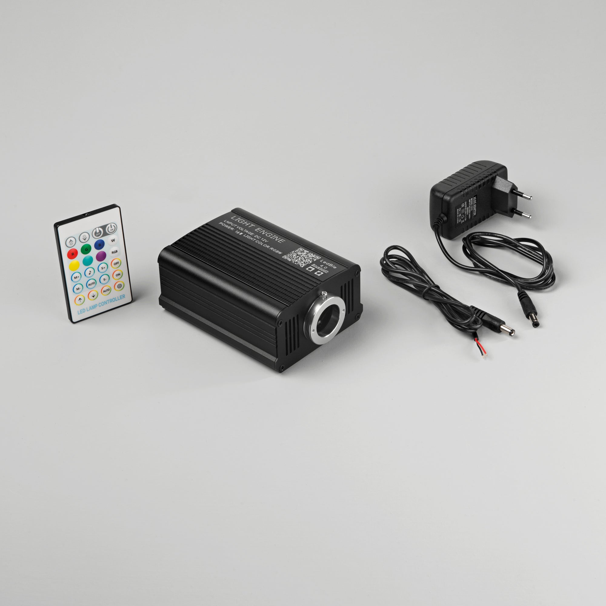 RGB + White Fiber Optic Kit (4000k) Remote control, driver and adapter