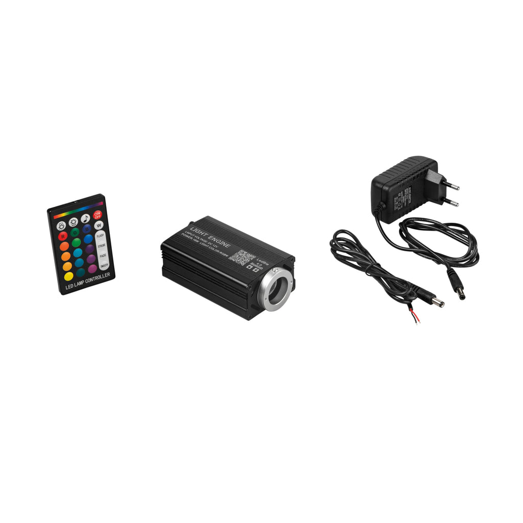 RGB + White Fiber Optic Kit (4000k) Remote control, driver and adapter