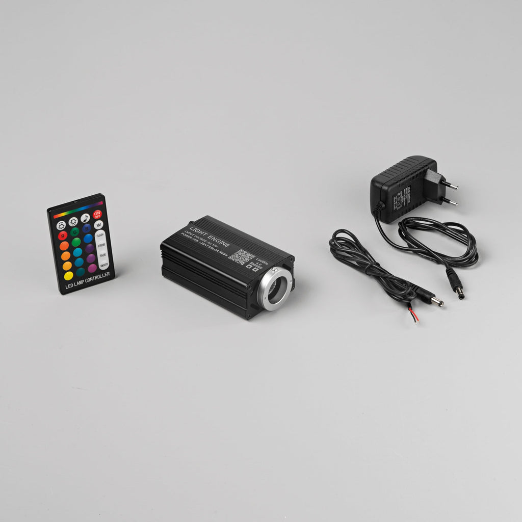 RGB + White Fiber Optic Kit (4000k) Remote control, driver and adapter