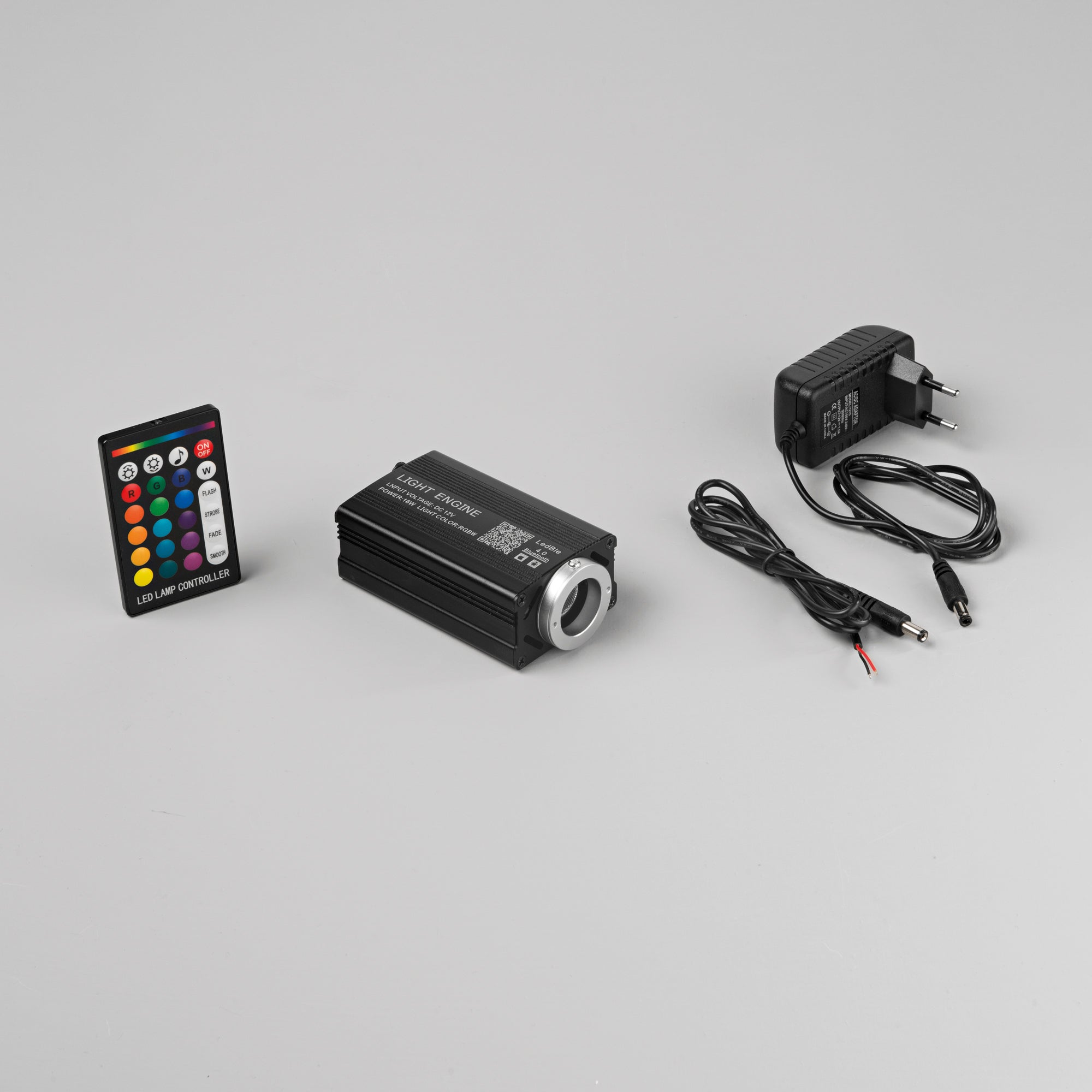 RGB + White Fiber Optic Kit (4000k) Remote control, driver and adapter
