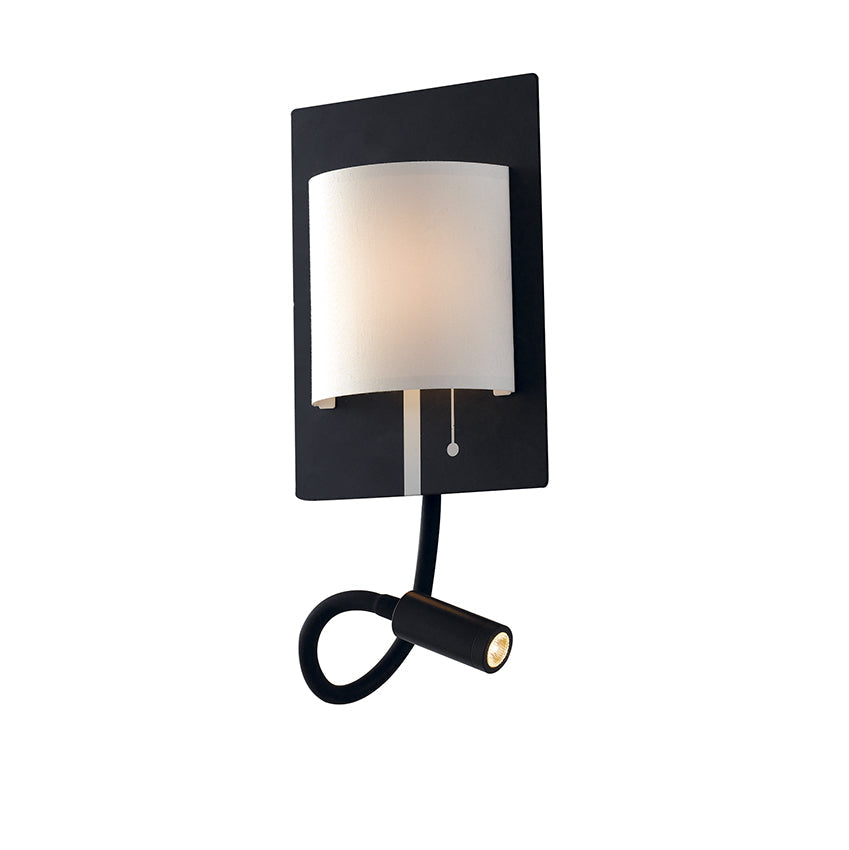 Applique LED POP in metallo e paralume in tessuto con luce da lettura orientabile - FT-FeelThe
