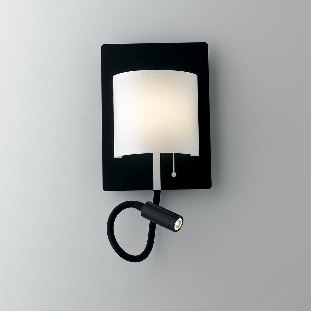 Applique LED POP in metallo e paralume in tessuto con luce da lettura orientabile - FT-FeelThe