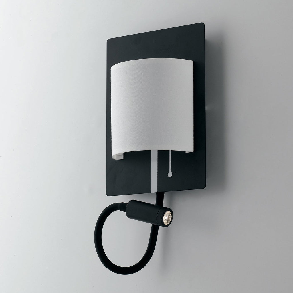 Applique LED POP in metallo e paralume in tessuto con luce da lettura orientabile - FT-FeelThe