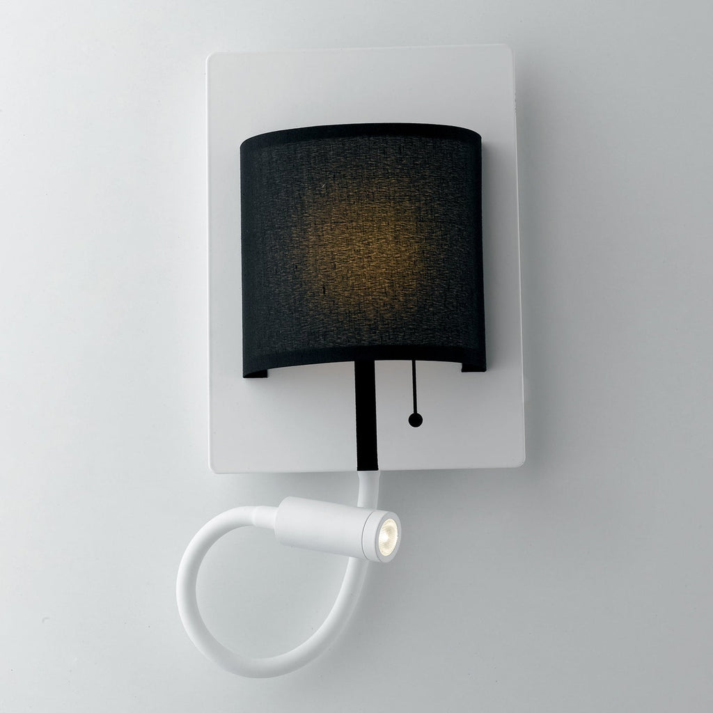 Applique LED POP in metallo e paralume in tessuto con luce da lettura orientabile - FT-FeelThe