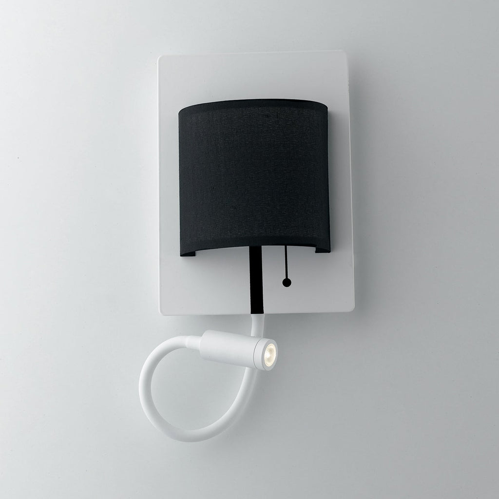 Applique LED POP in metallo e paralume in tessuto con luce da lettura orientabile - FT-FeelThe