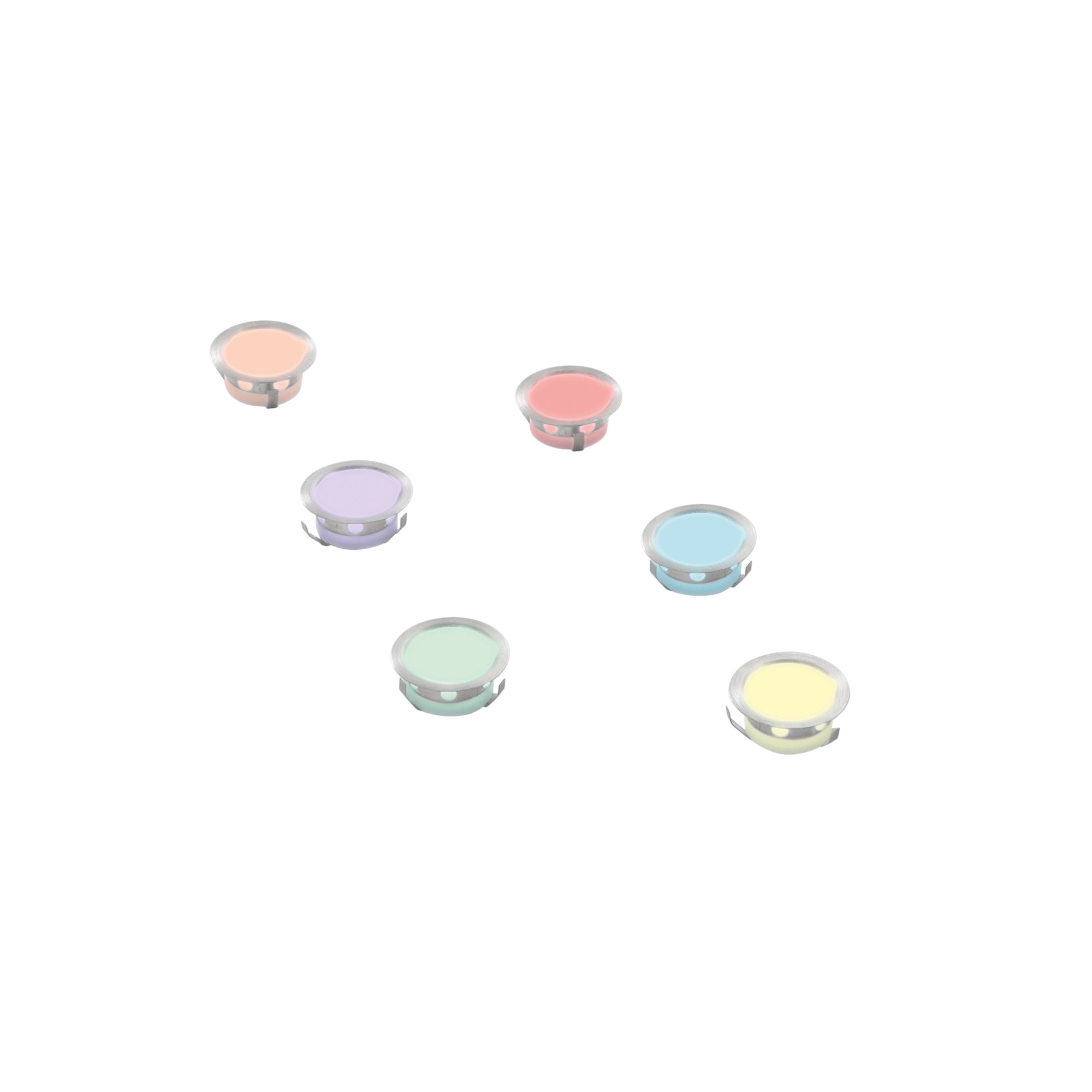 Kit 6 pezzi segnapassi ad incasso Rider, in acciaio RGB multicolor con LED SMD 6W integrato - FT-FeelThe