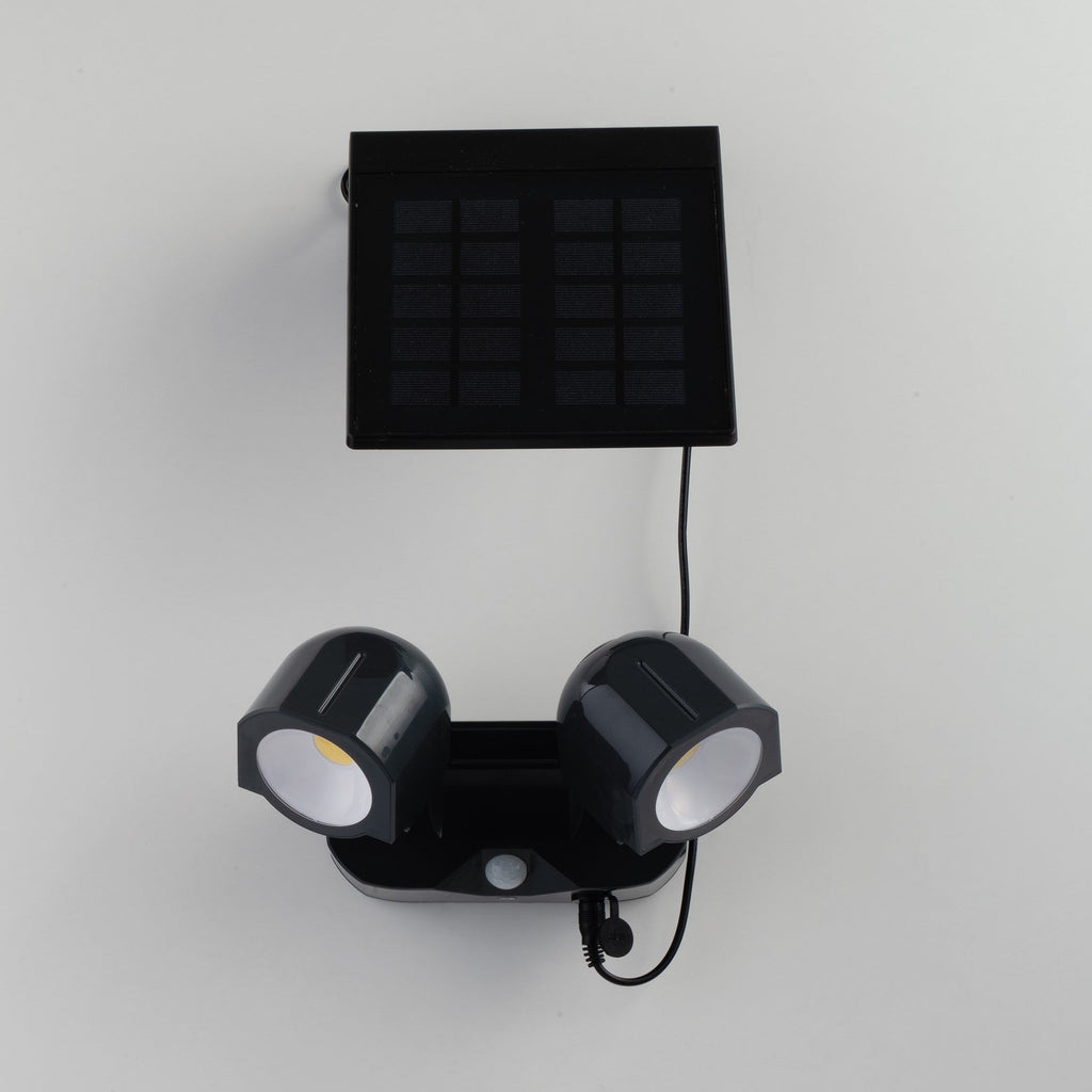 Proiettore per esterni Shiva con pannello solare e sensore di movimento inclusi, con duplice funzione a muro o portatile. - FT-FeelThe