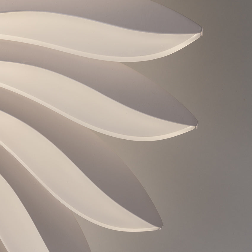 Plafoniera LED Sunrise con struttura in alluminio bianco, diffusore in acrilico bianco satinato e luce naturale dimmerabile - FT-FeelThe