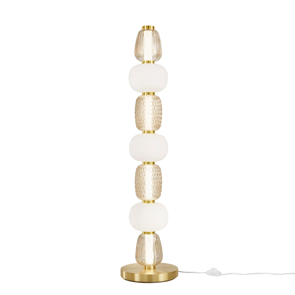 Piantana TOTEM oro 7 vetri trasparente con diffusore opale LED Integrato - FT-FeelThe