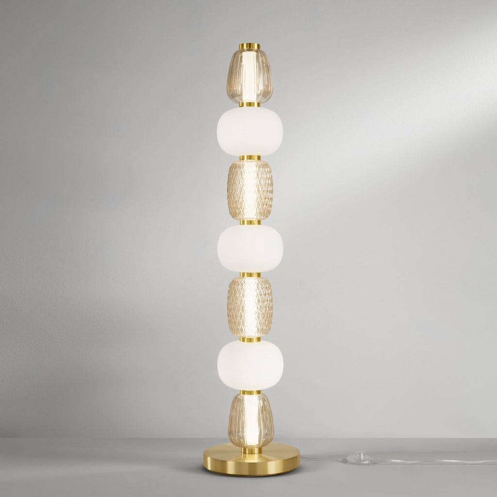 Piantana TOTEM oro 7 vetri trasparente con diffusore opale LED Integrato - FT-FeelThe