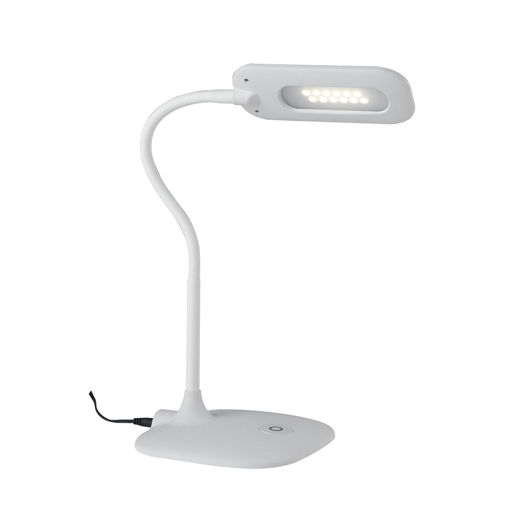 Lampada da lettura LED DARWIN bianca in metallo e silicone, flessibile e dimmerabile - FT-FeelThe