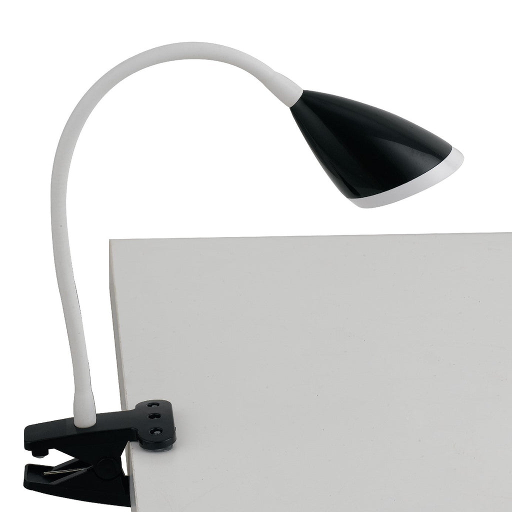 Lampada da tavolo LED HEGEL in metallo con pinza e diffusore flessibile - FT-FeelThe