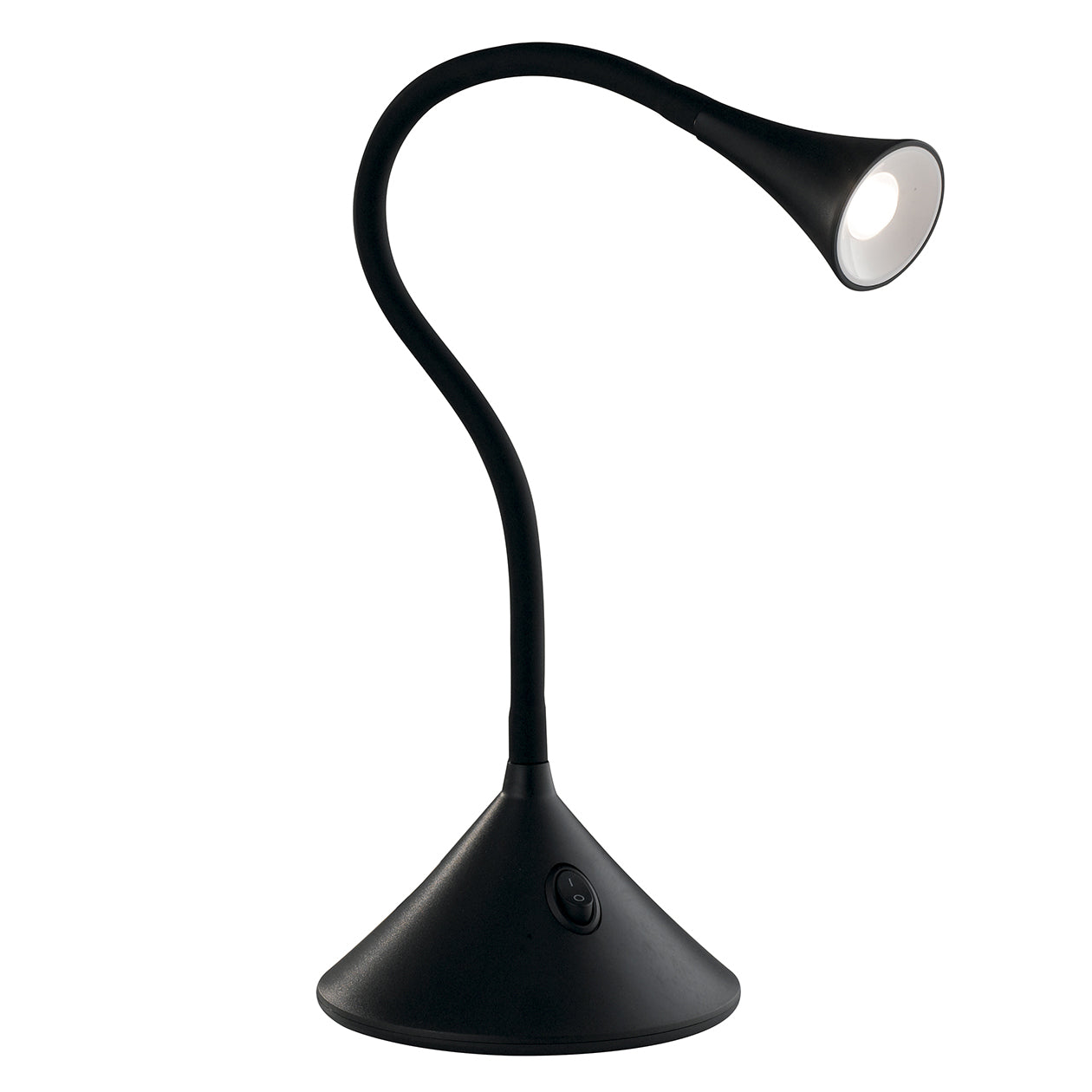 Lampada da lettura LED NEWTON nera in metallo e silicone con luce flessibile - FT-FeelThe