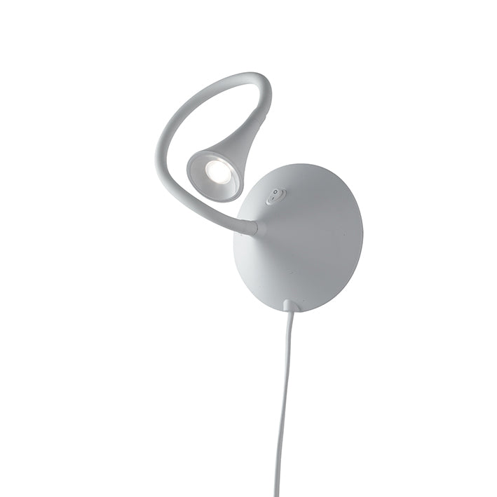 Lampada da lettura LED NEWTON nera in metallo e silicone con luce flessibile - FT-FeelThe