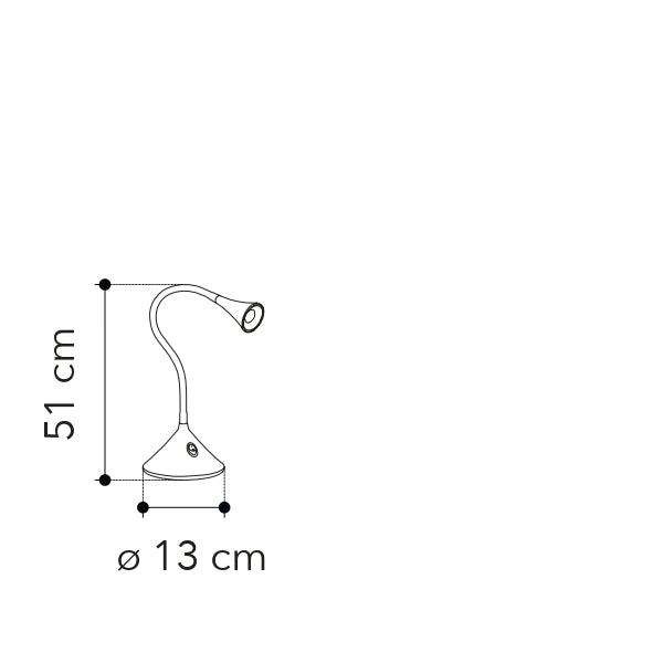 Lampada da lettura LED NEWTON nera in metallo e silicone con luce flessibile - FT-FeelThe