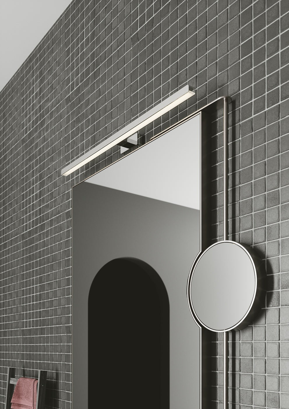 Applique Lancer LED SMD 17W in alluminio goffrato, in bianco, nero, cromo e oro - FT-FeelThe