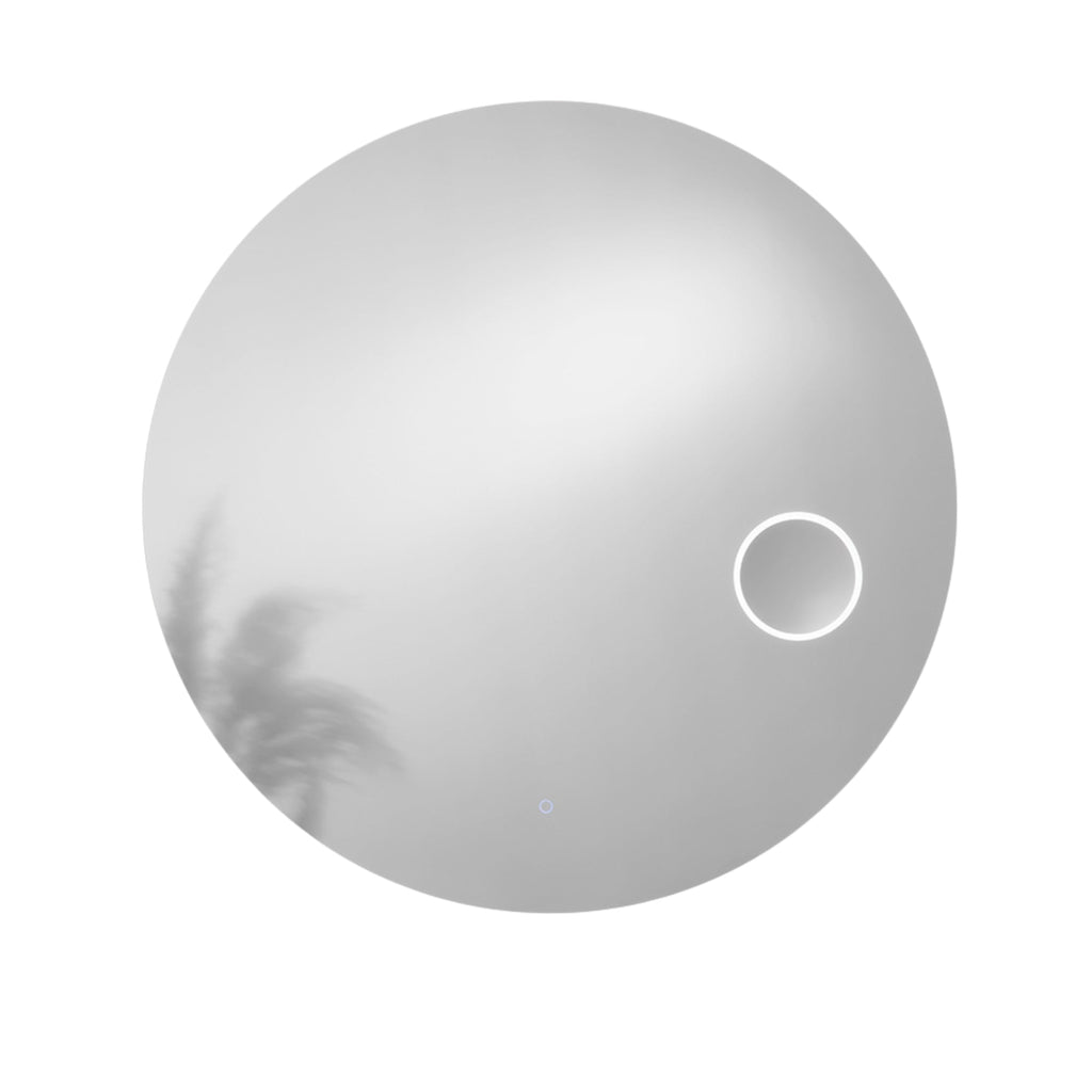 Specchio FOCUS tondo con illuminazione a LED, Lente d'ingrandimento 3x, CCT 3 temperature, Touch dimming, 100 cm
