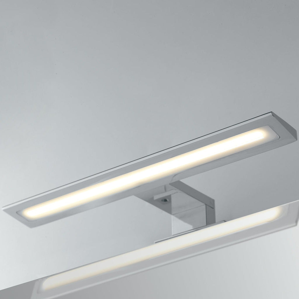 Applique da specchio LED Wally cromo in termoplastica e diffusore in acrilico, luce naturale - FT-FeelThe