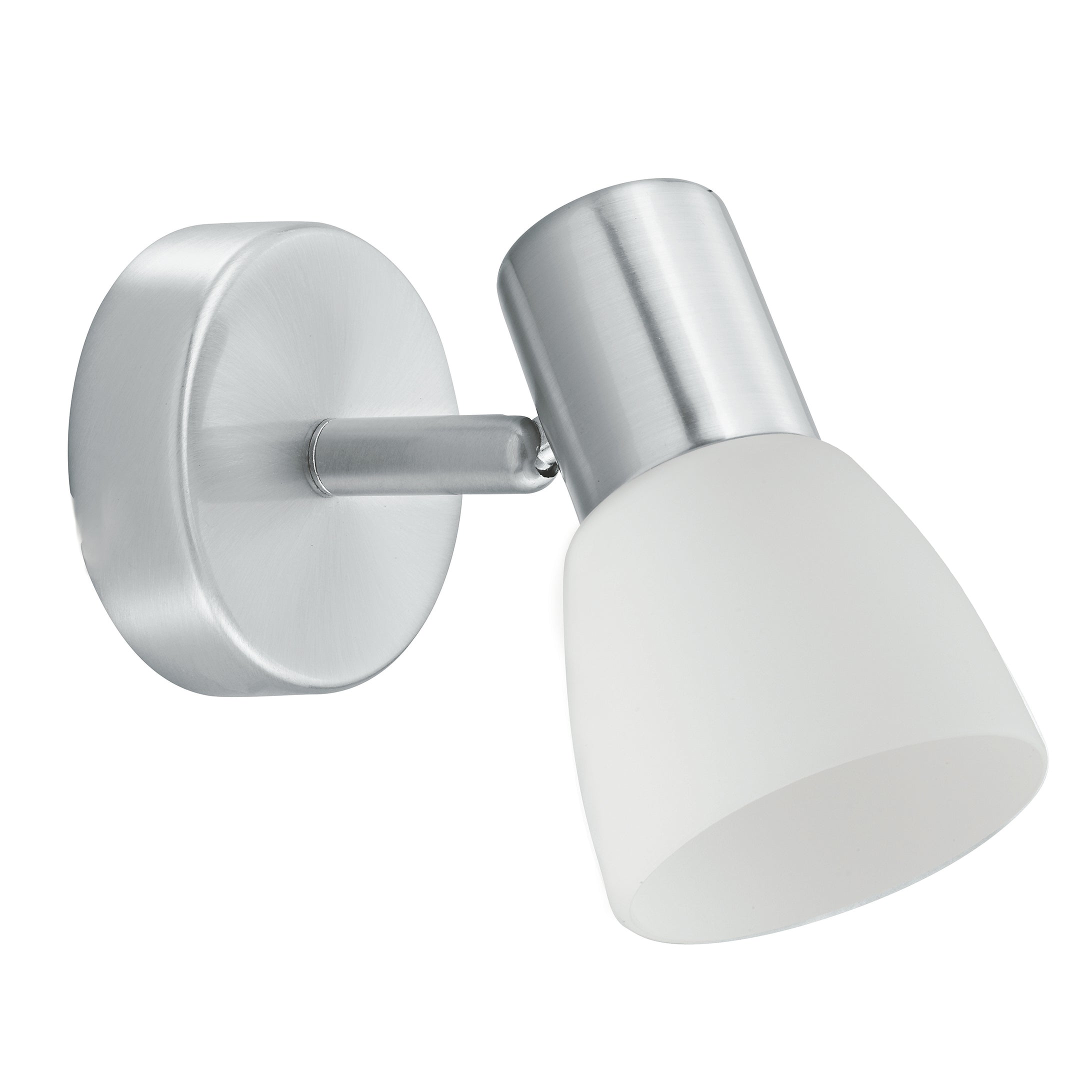 Spot MITO in metallo con finitura in nichel spazzolato e diffusori in vetro con luci orientabili - FT-FeelThe