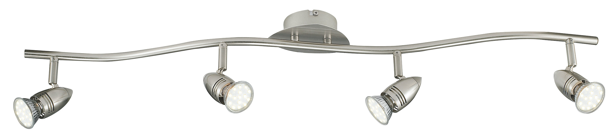 Spot LED Sunny 3W in metallo con finitura in nichel spazzolato con luci orientabili, lampadine incluse - FT-FeelThe