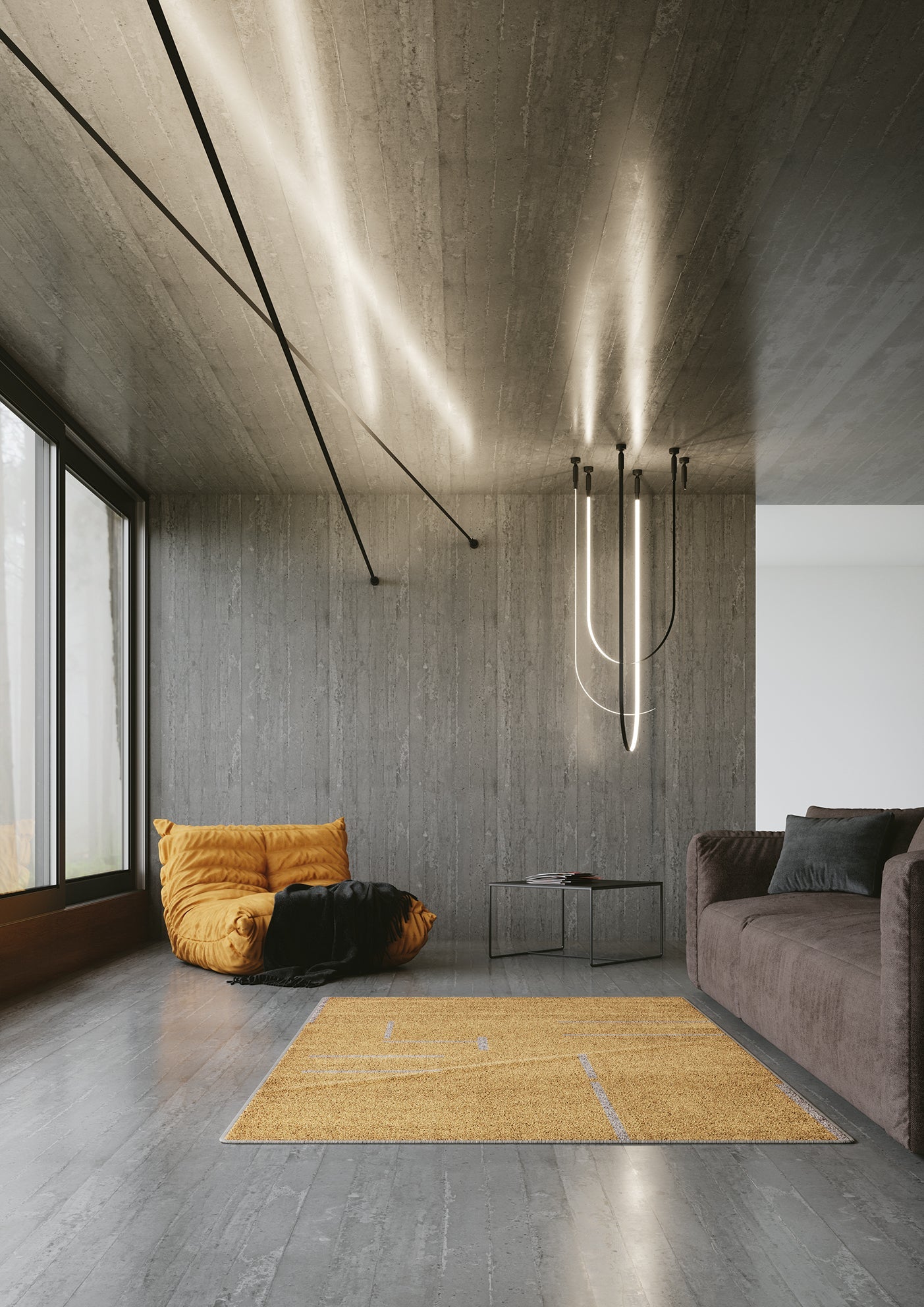 Supporto lineare modulabile in acciaio nero 1 metro - FT-FeelThe