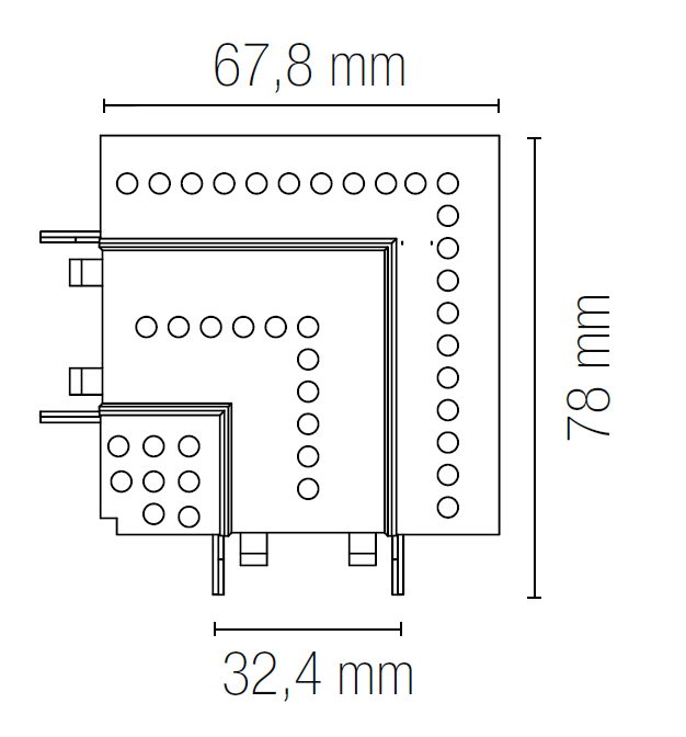 CONNETTORE ANGOLARE VERTICALE PER ALLOGGIO CON MONTAGGIO AD INCASSO A FILO BINARIO BERNINI 7,8X6,78X - FT-FeelThe