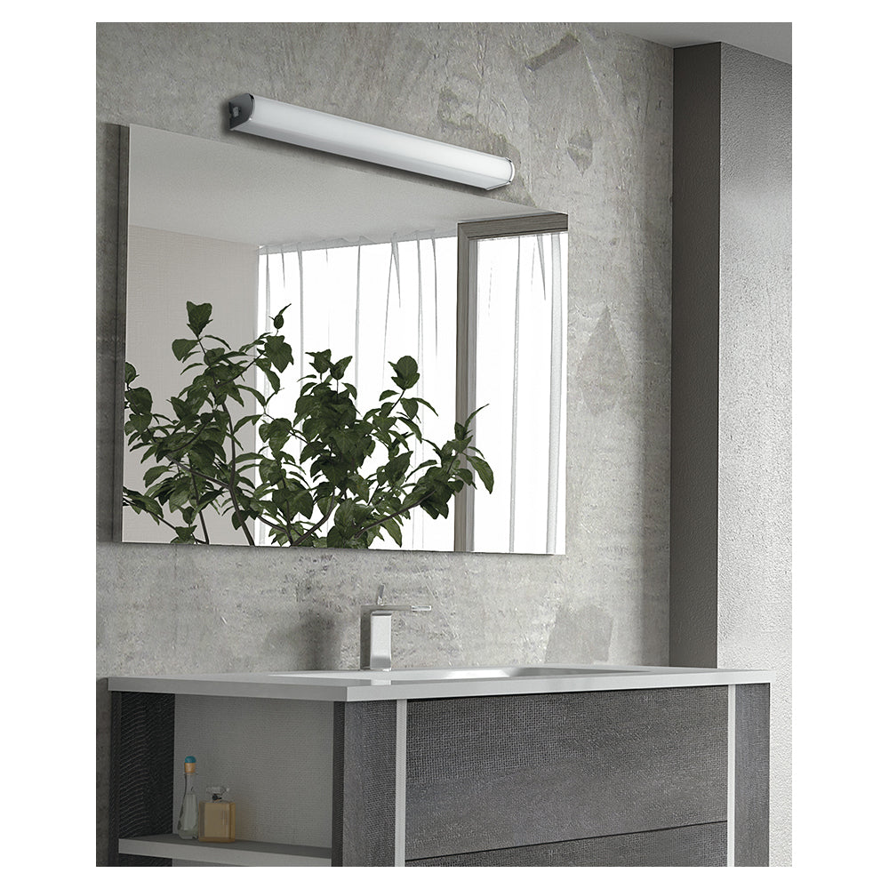 Applique LED Blaster 15W con struttura cromo e diffusore bianco, luce naturale - FT-FeelThe
