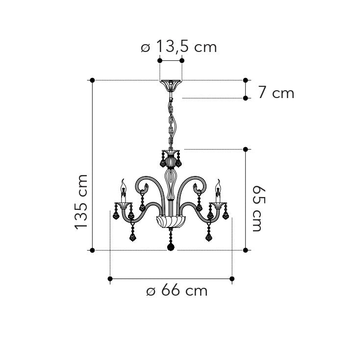 Lampadario a sospensione CRISTALLO in vetro con pendenti in cristallo - FT-FeelThe