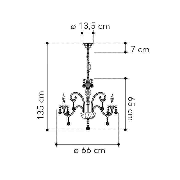 Lampadario a sospensione CRISTALLO in vetro con pendenti in cristallo - FT-FeelThe