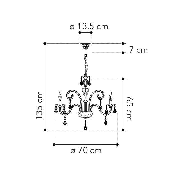 Lampadario a sospensione CRISTALLO in vetro con pendenti in cristallo - FT-FeelThe