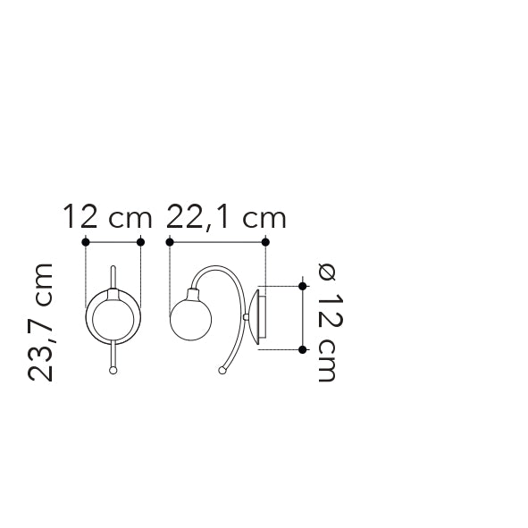 Applique AIDA in metallo e vetro soffiato - FT-FeelThe