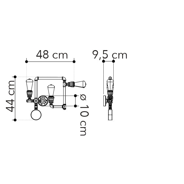 Plafoniera AMARCORD in metallo invecchiato stile industrial (3xE27) - FT-FeelThe