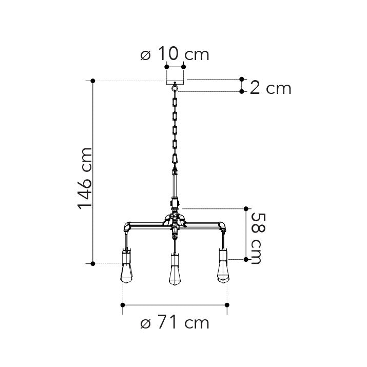 Lampadario a sospensione AMARCORD a sei luci - FT-FeelThe