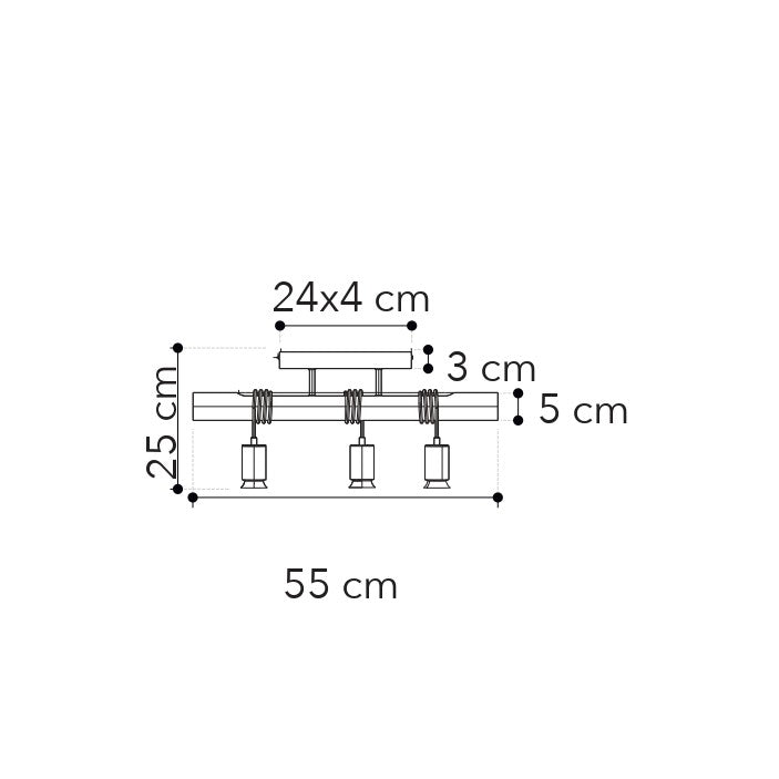 Plafoniera ARIZONA in legno naturale e metallo - FT-FeelThe