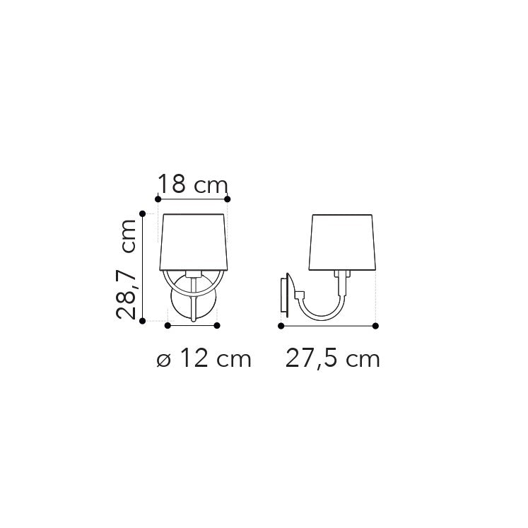 Applique ASTORIA in metallo e paralume in tessuto - FT-FeelThe