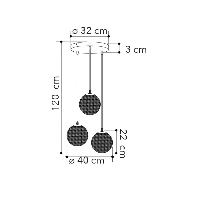 Lampadario a sospensione ASTRA (3XE27) - FT-FeelThe