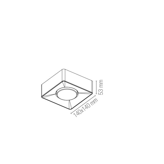Plafoniera ATHEN quadrata in gesso verniciabile - FT-FeelThe