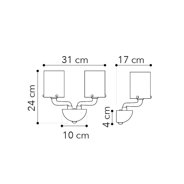 Applique da parete AURORA in vetro soffiato e dettagli cromati - FT-FeelThe