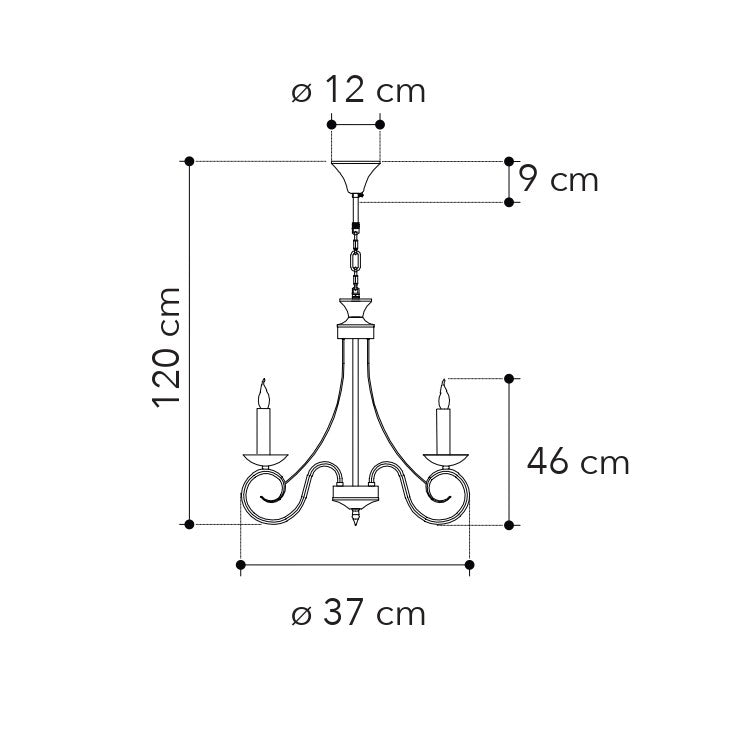 Lampadario a sospensione BEATRICE, tre luci - FT-FeelThe
