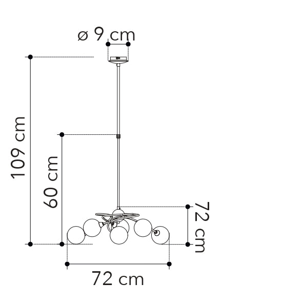 Lampadario a sospensione BLOG (6xG9) - FT-FeelThe
